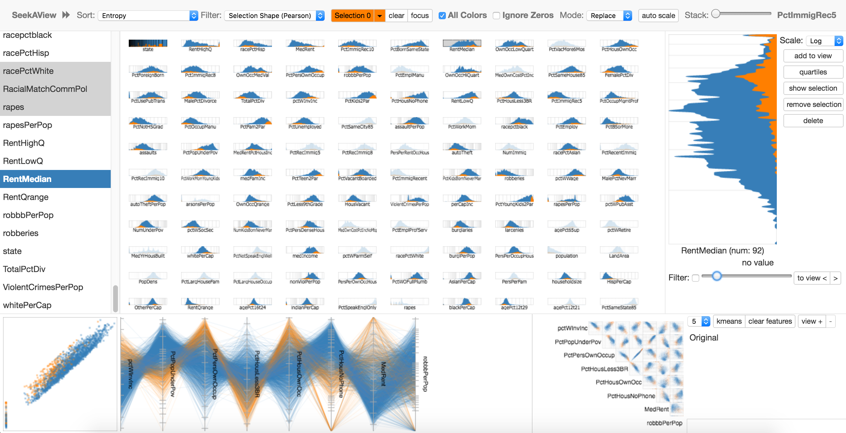 SeekAView user interface in action.